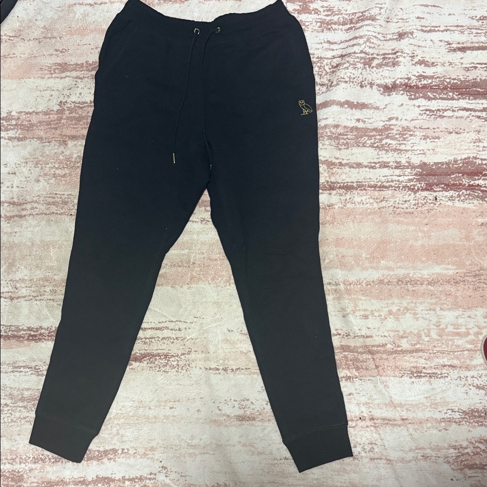 Black OVO Joggers with Gold Logo